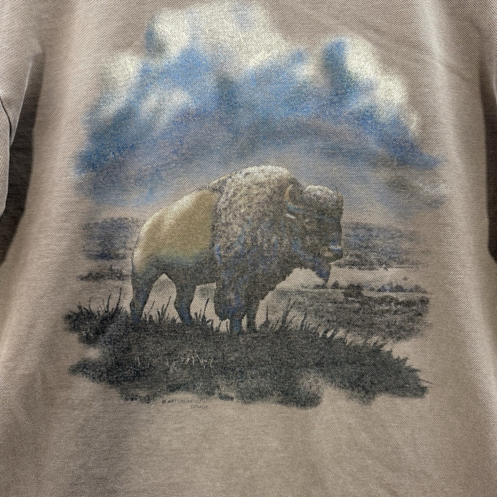 Vintage Art Unlimited Shirt Adult Medium Tan Crewneck Nature Grunge Faded 90s - Picture 11 of 12